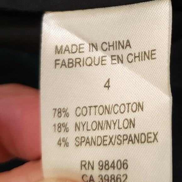 Theory Shirt Dress Women 4 Lannie Black Cotton Stretch Roll Tab Long Sleeve - Picture 8 of 9